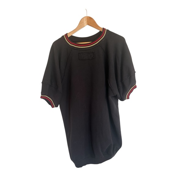 We the Free It’s Official Pullover Black Short Sleeve Top with Striped Trim XL - Picture 4 of 4